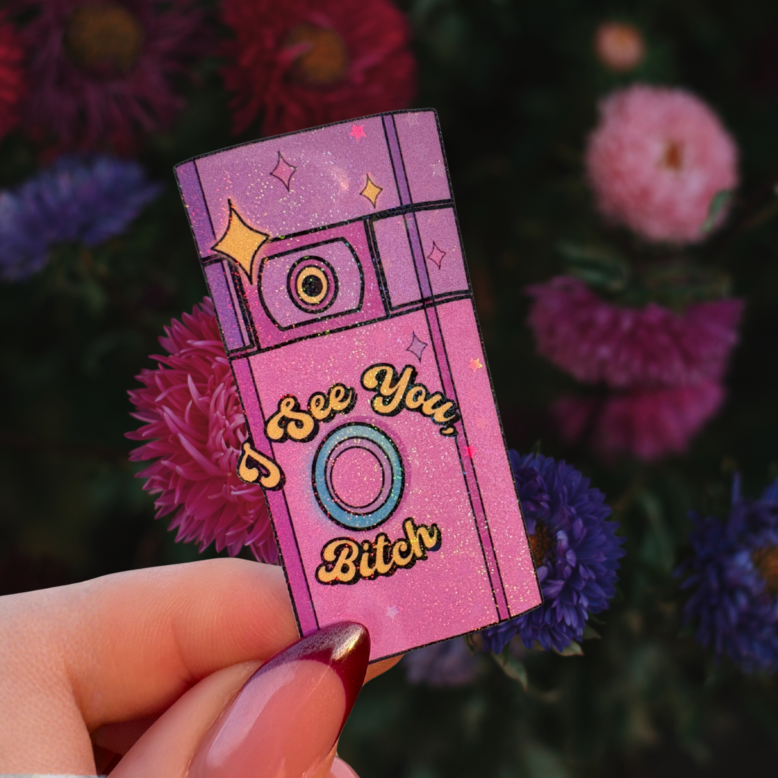 I see you bitch holographic sticker