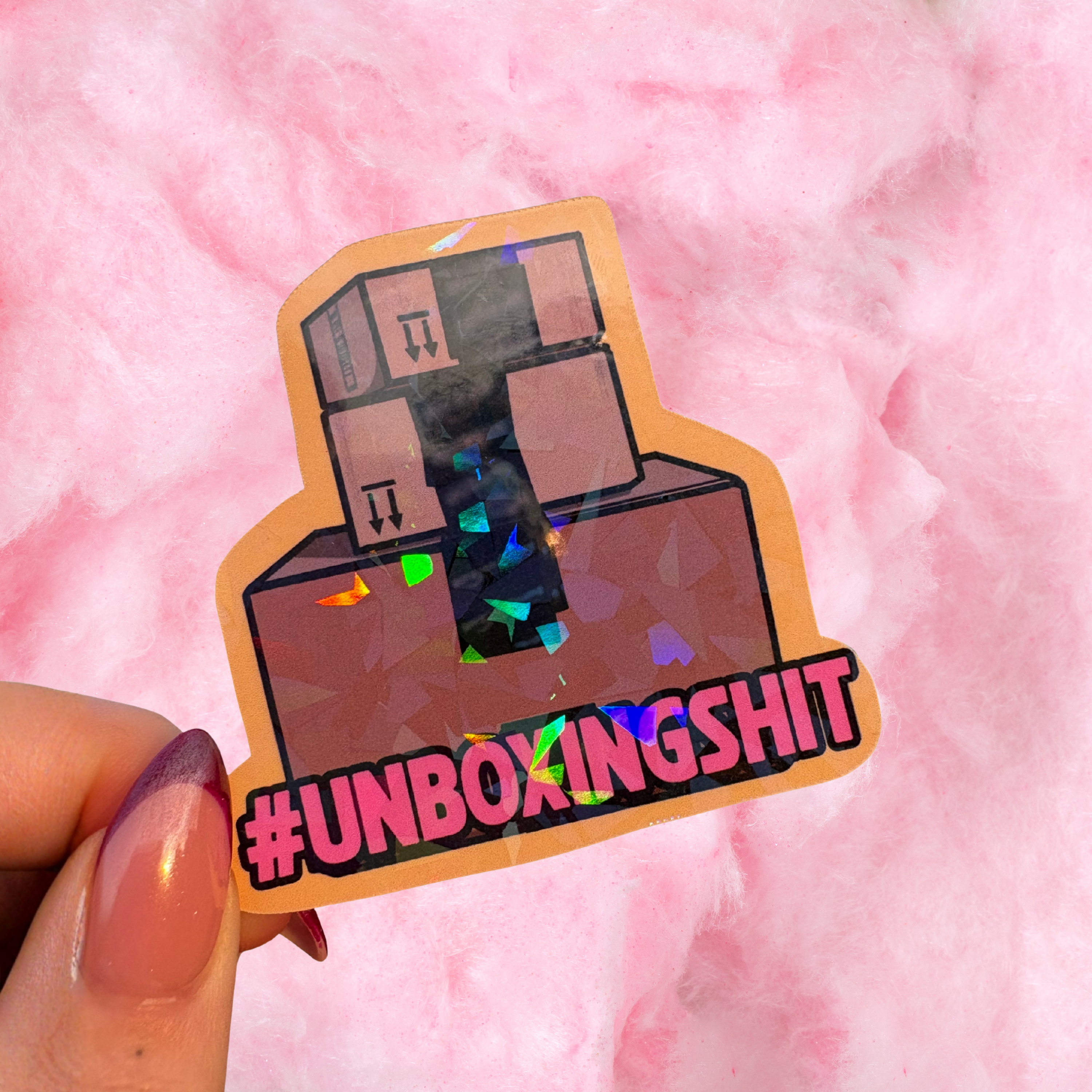 Unboxing shit holographic sticker