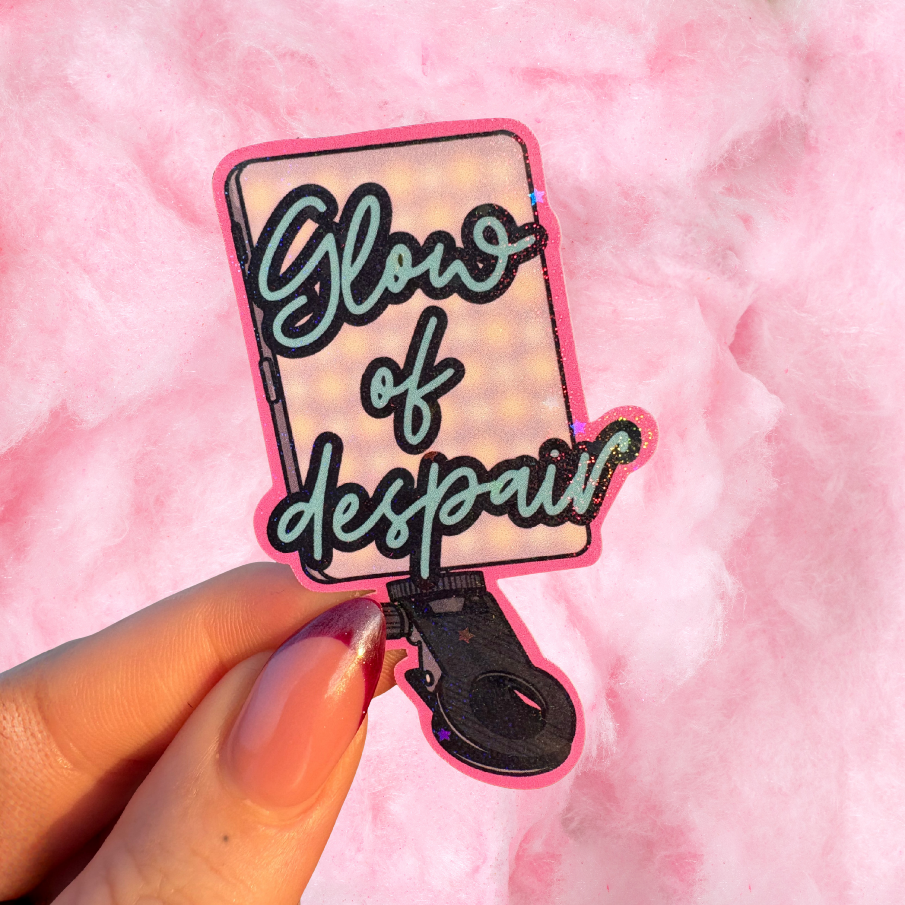 Glow of despair holographic sticker