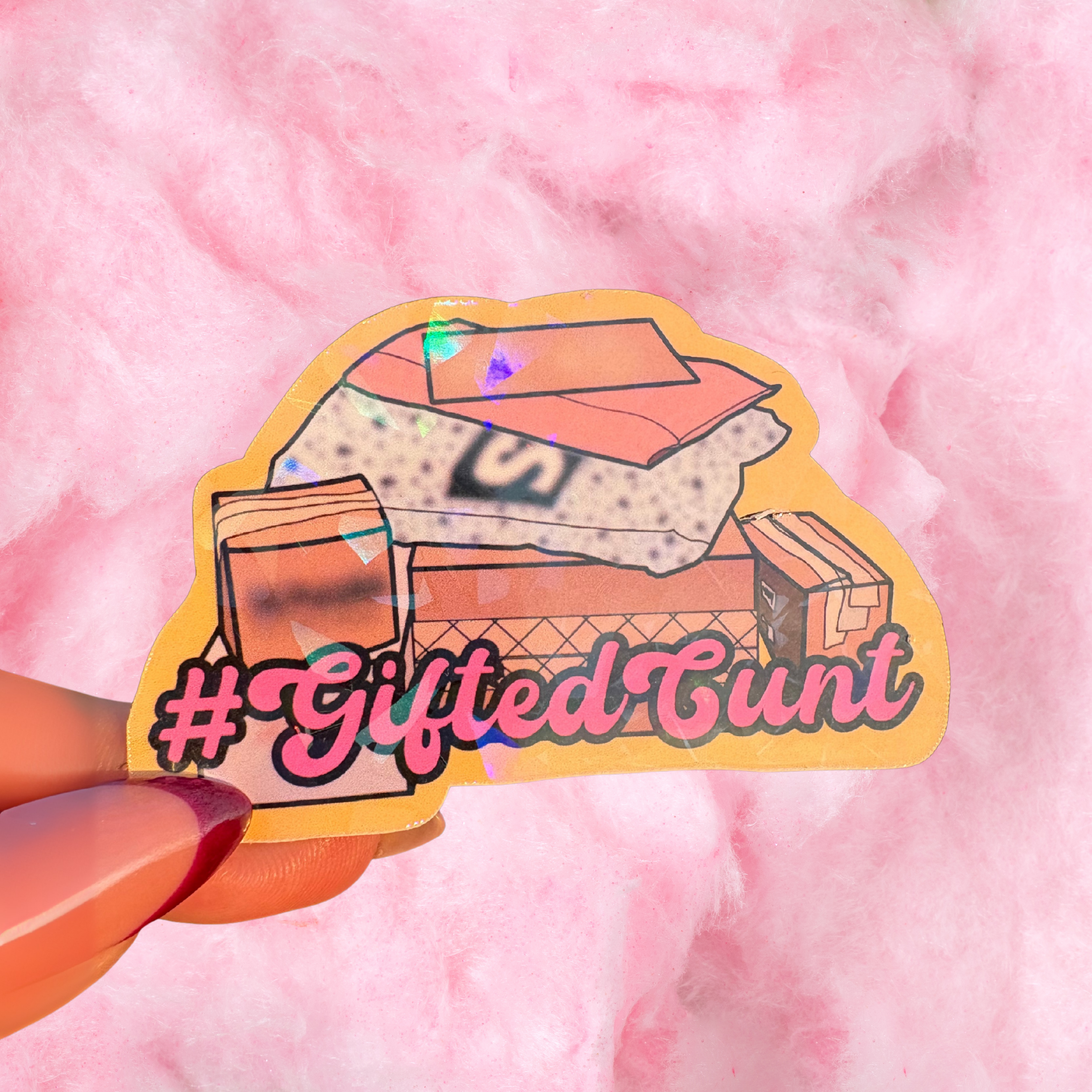 Gifted Cunt holographic sticker