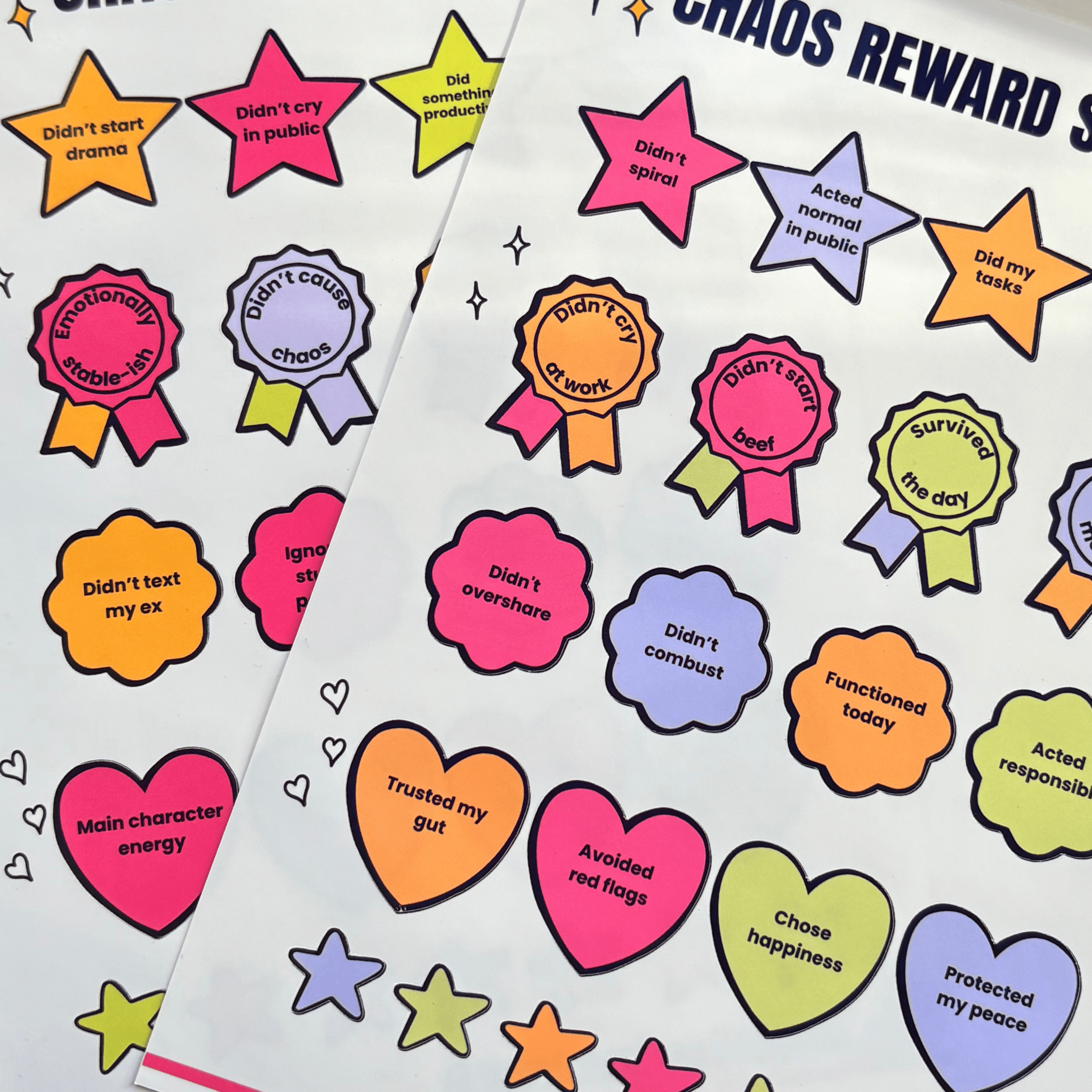 Chaos reward system sticker sheet bundle / OG & Part 2Sticker Sheet (Adult reward)The Offensive Sticker Co.