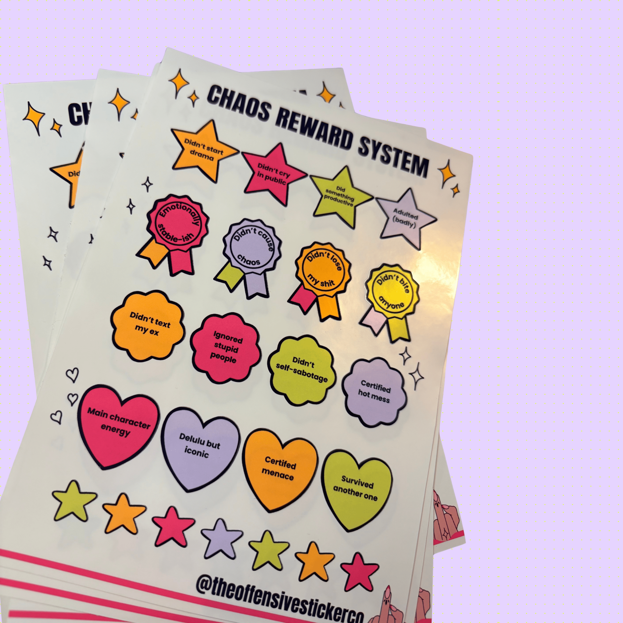 Chaos reward system sticker sheetSticker Sheet (Adult reward)The Offensive Sticker Co.