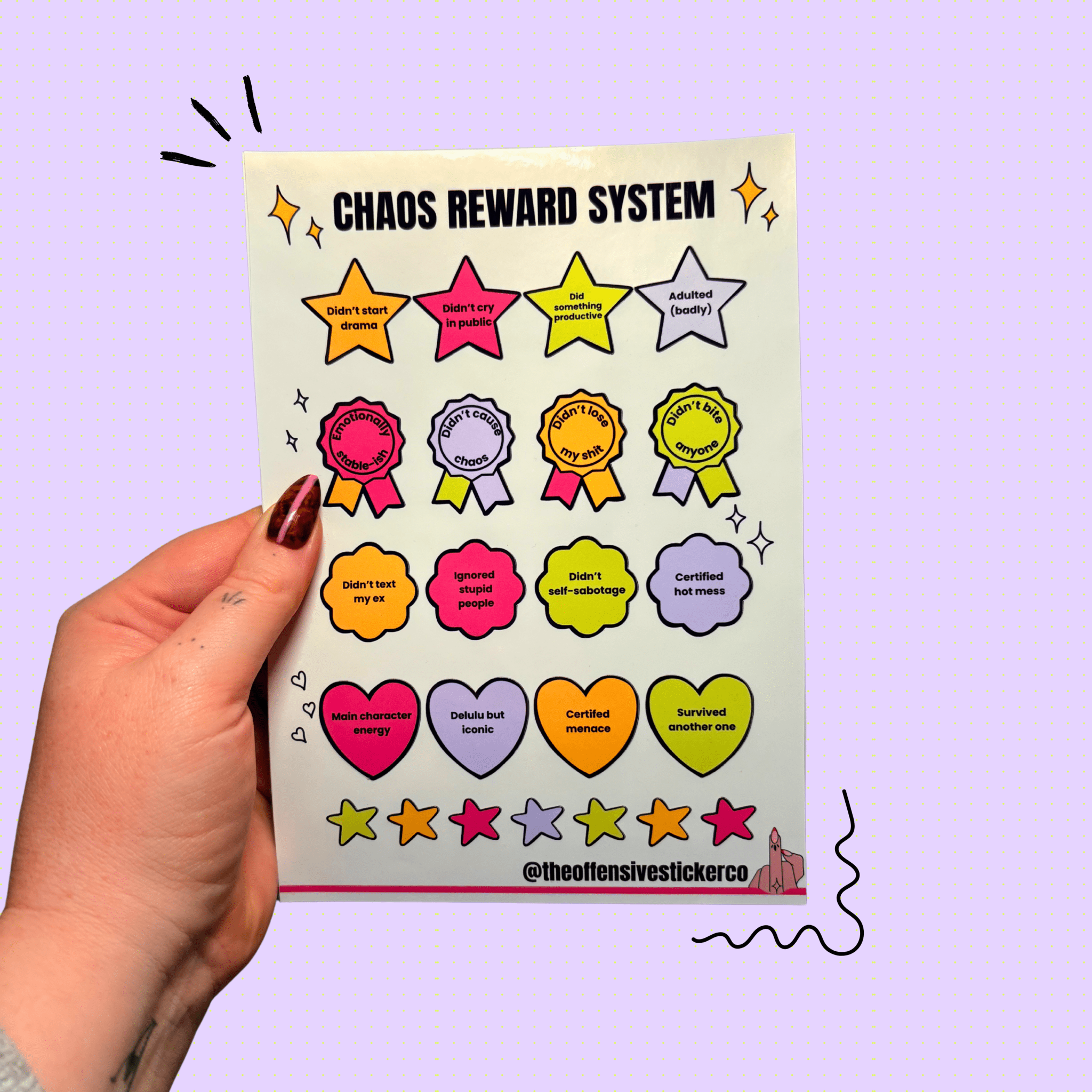 Chaos reward system sticker sheetSticker Sheet (Adult reward)The Offensive Sticker Co.