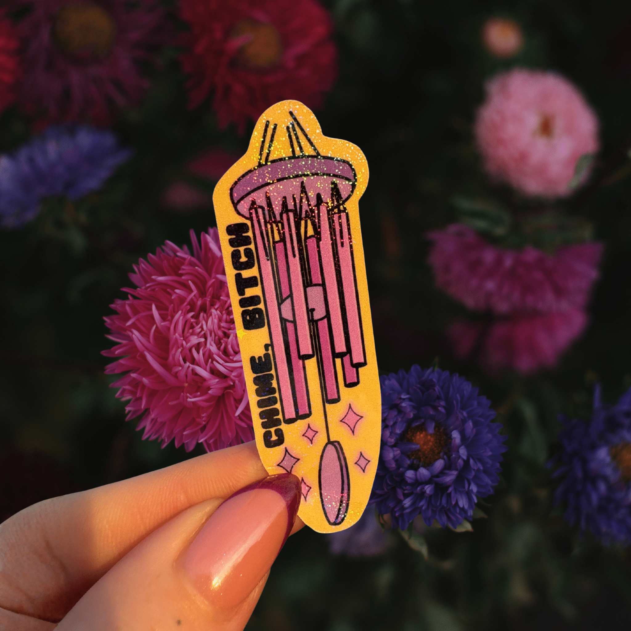 Chime bitch holographic stickerThe Offensive Sticker Co.