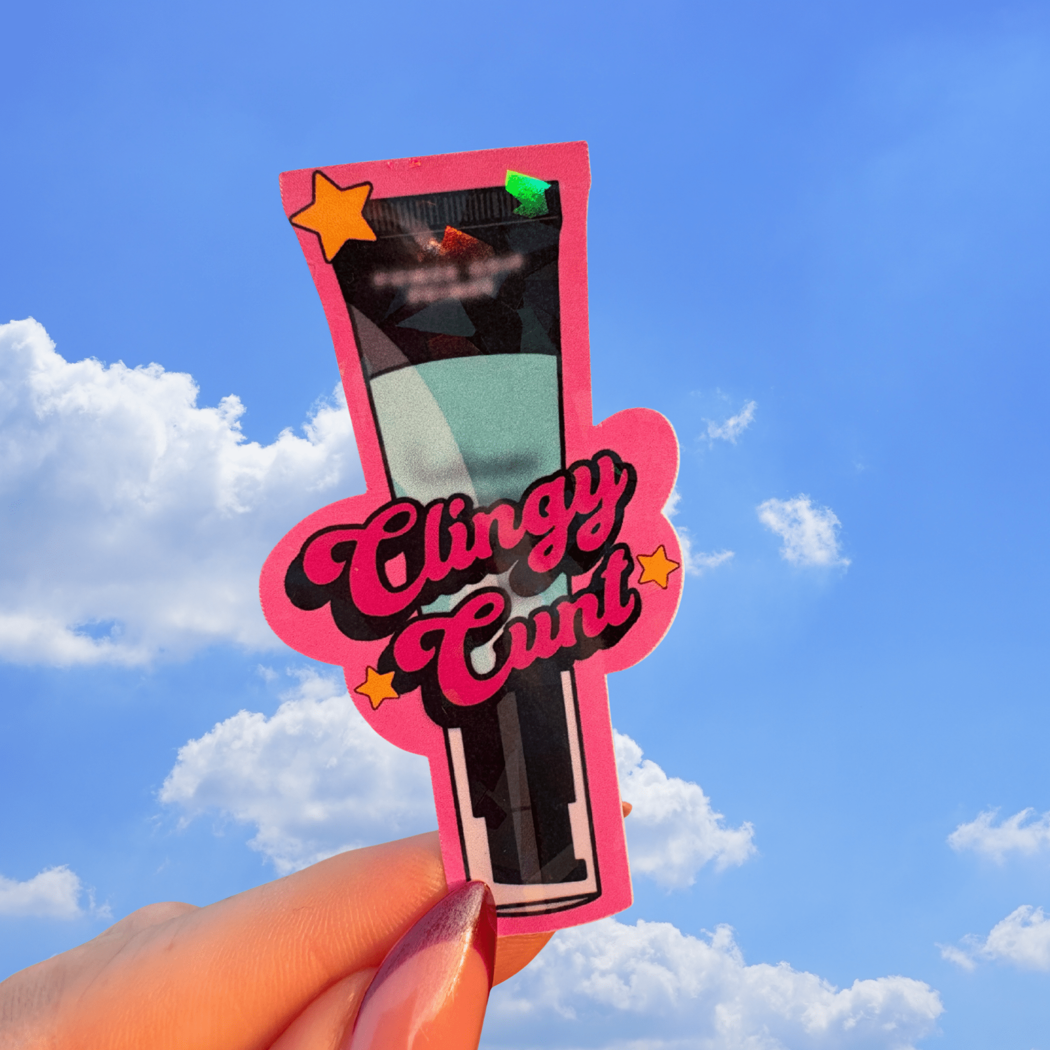 Clingy cunt holographic stickerThe Offensive Sticker Co.