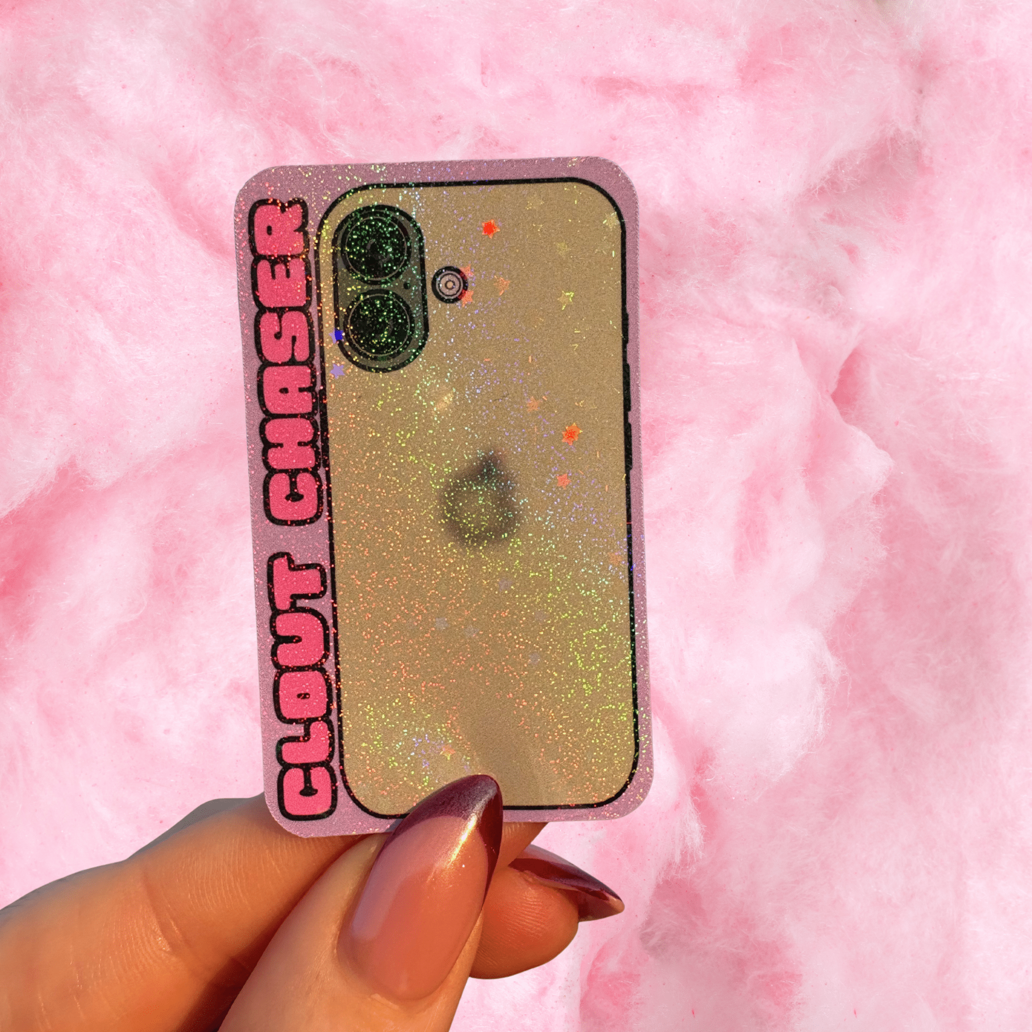 Clout chaser holographic stickerThe Offensive Sticker Co.