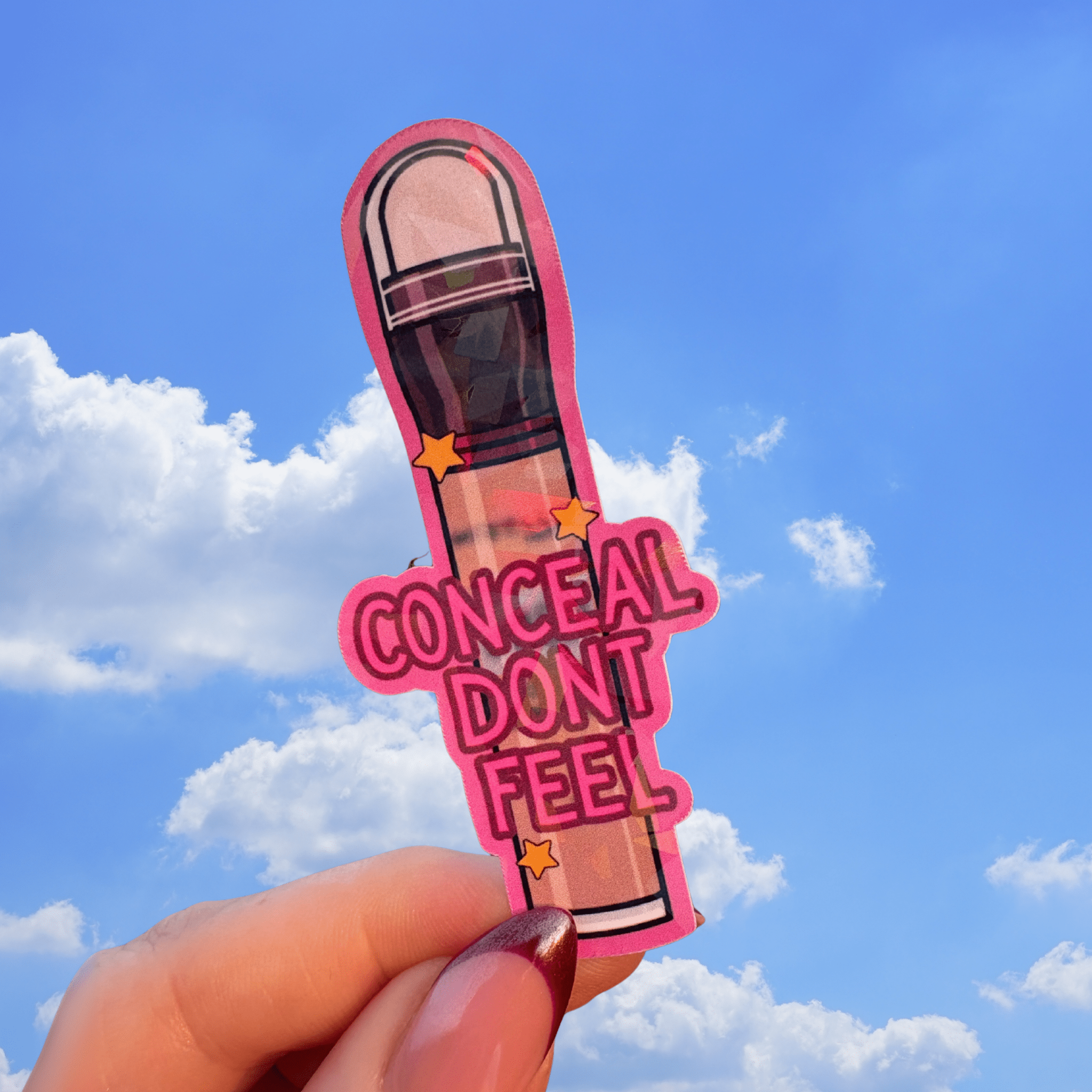 Conceal dont feel holographic stickerThe Offensive Sticker Co.