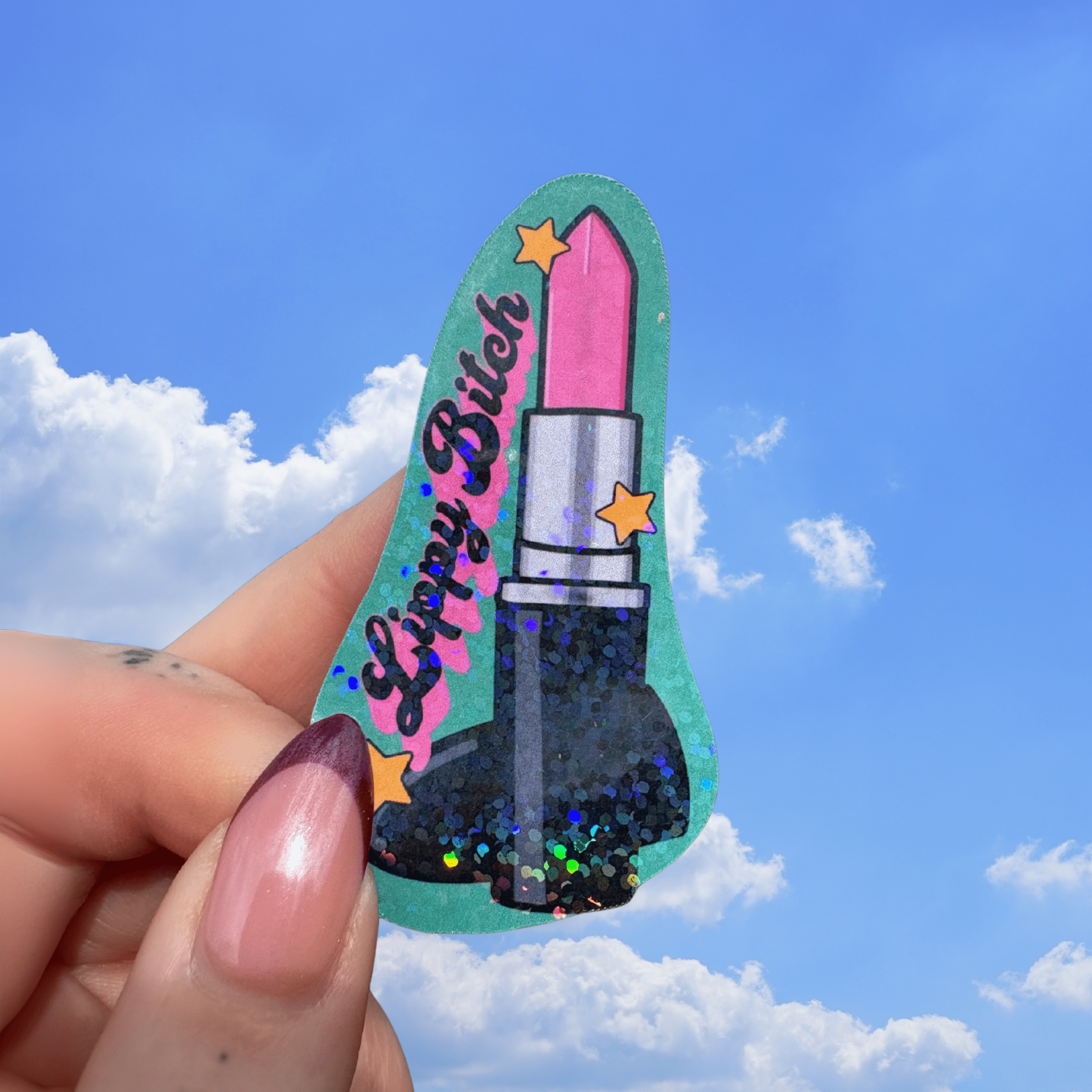 Lippy bitch holographic stickerThe Offensive Sticker Co.