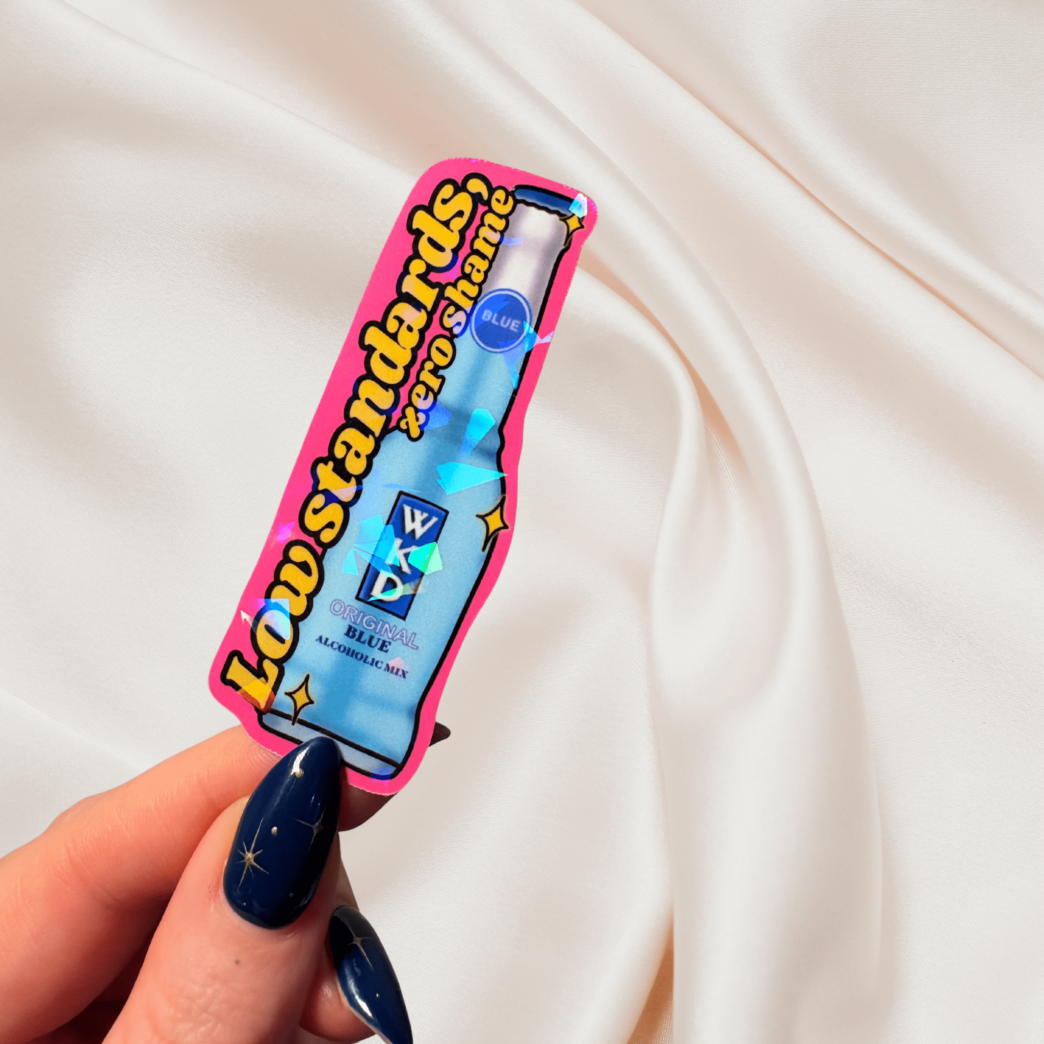 Low standards, zero shame holographic stickerThe Offensive Sticker Co.