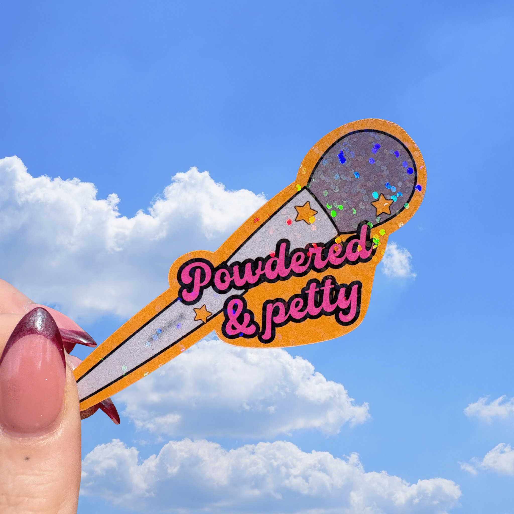 Powdered & petty holographic stickerThe Offensive Sticker Co.