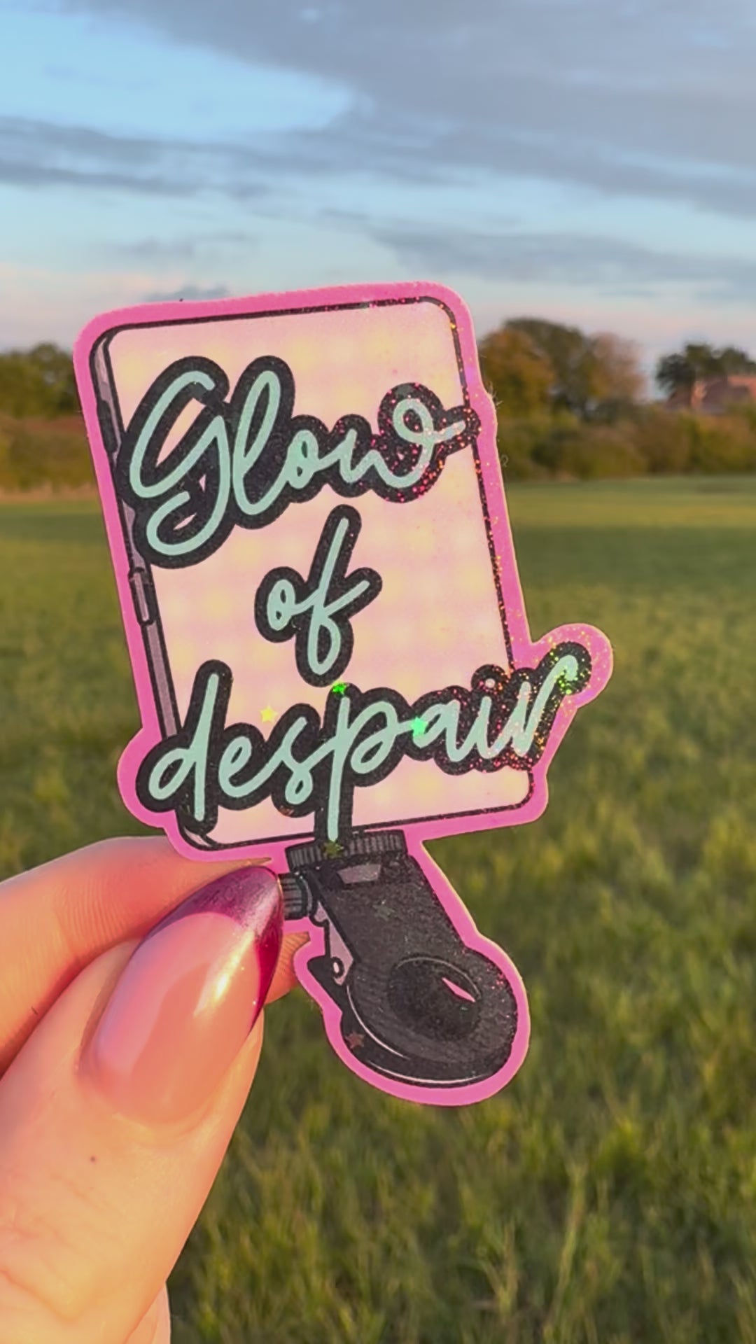 Glow of despair holographic sticker