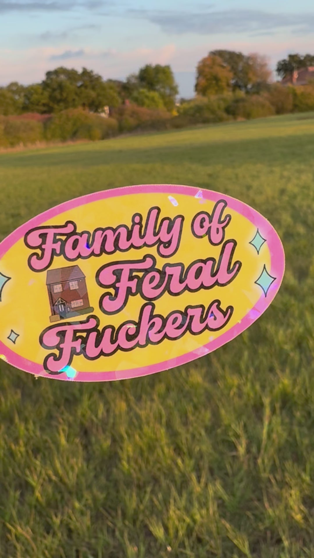Family of feral fuckers holographic sticker