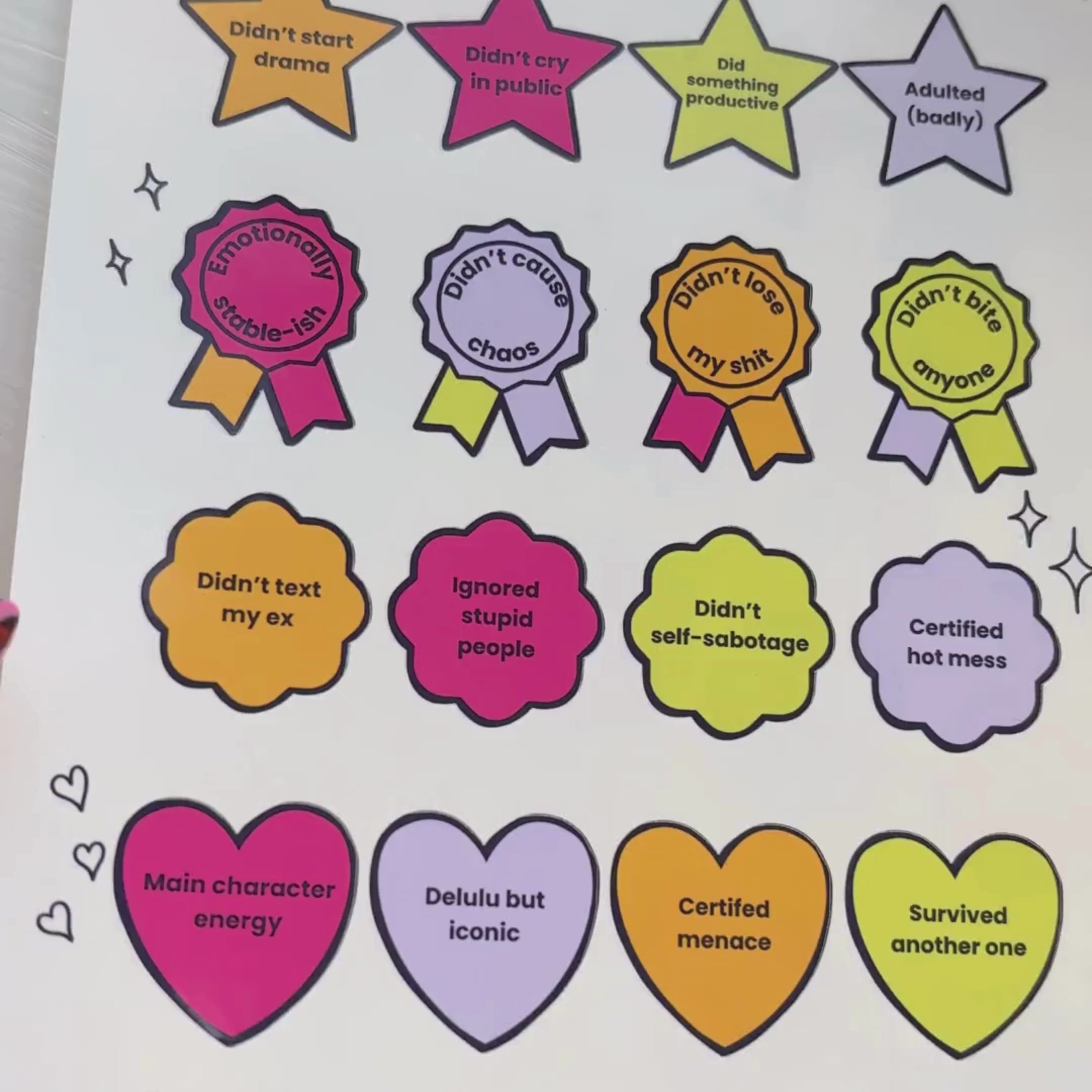 Chaos reward system sticker sheet bundle / OG & Part 2