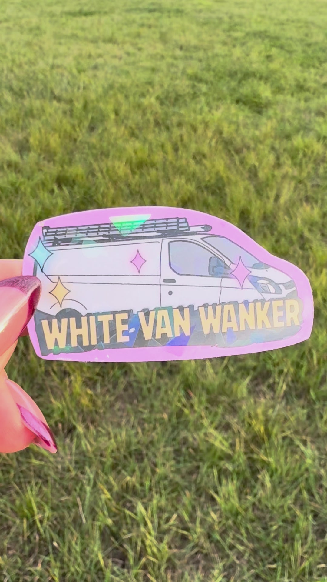 White van wanker holographic sticker