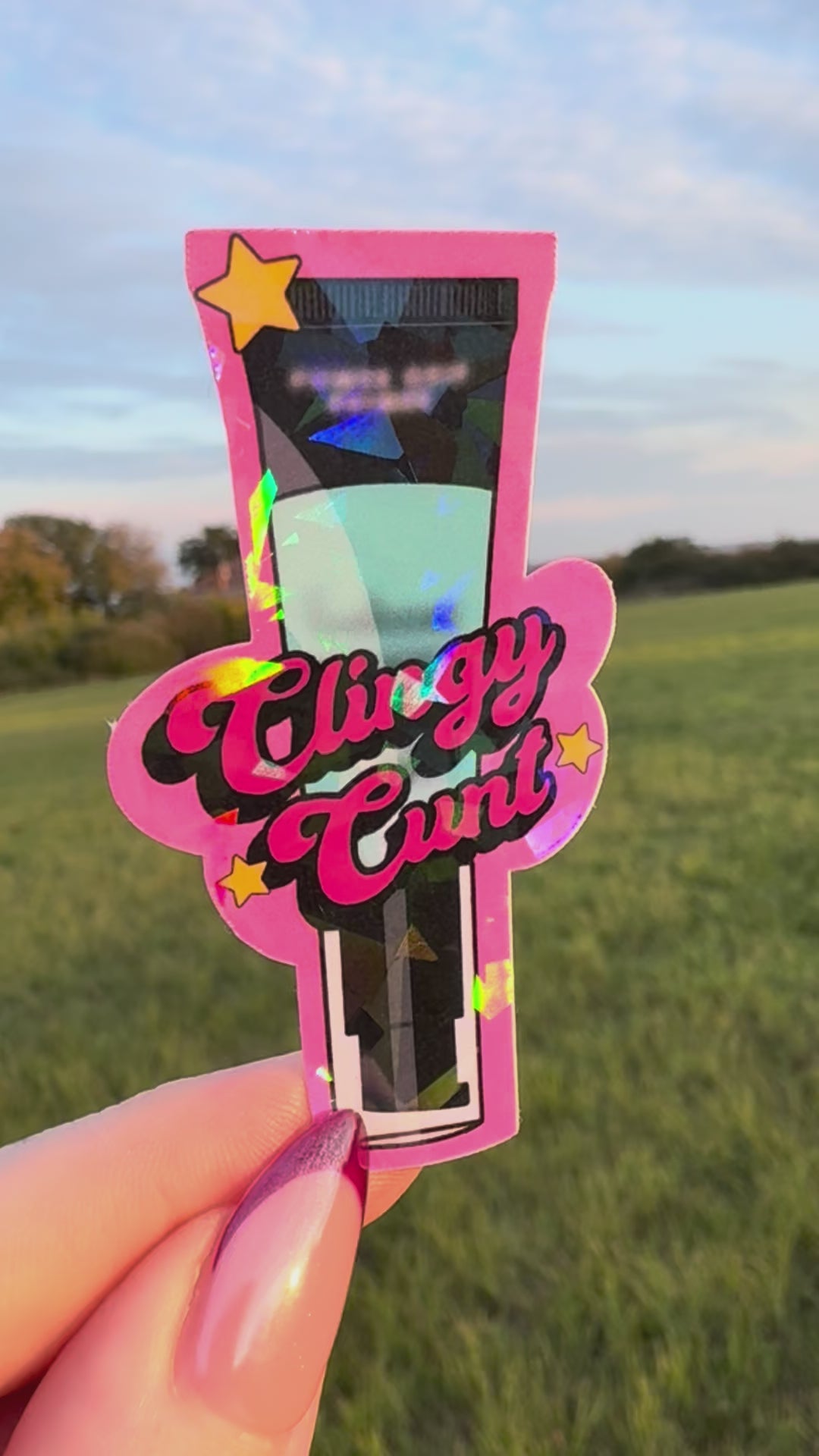 Clingy cunt holographic sticker
