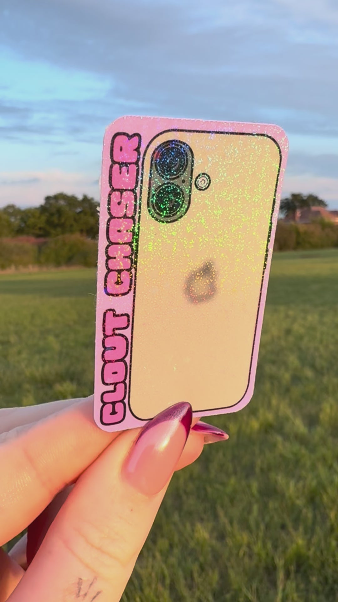 Clout chaser holographic sticker