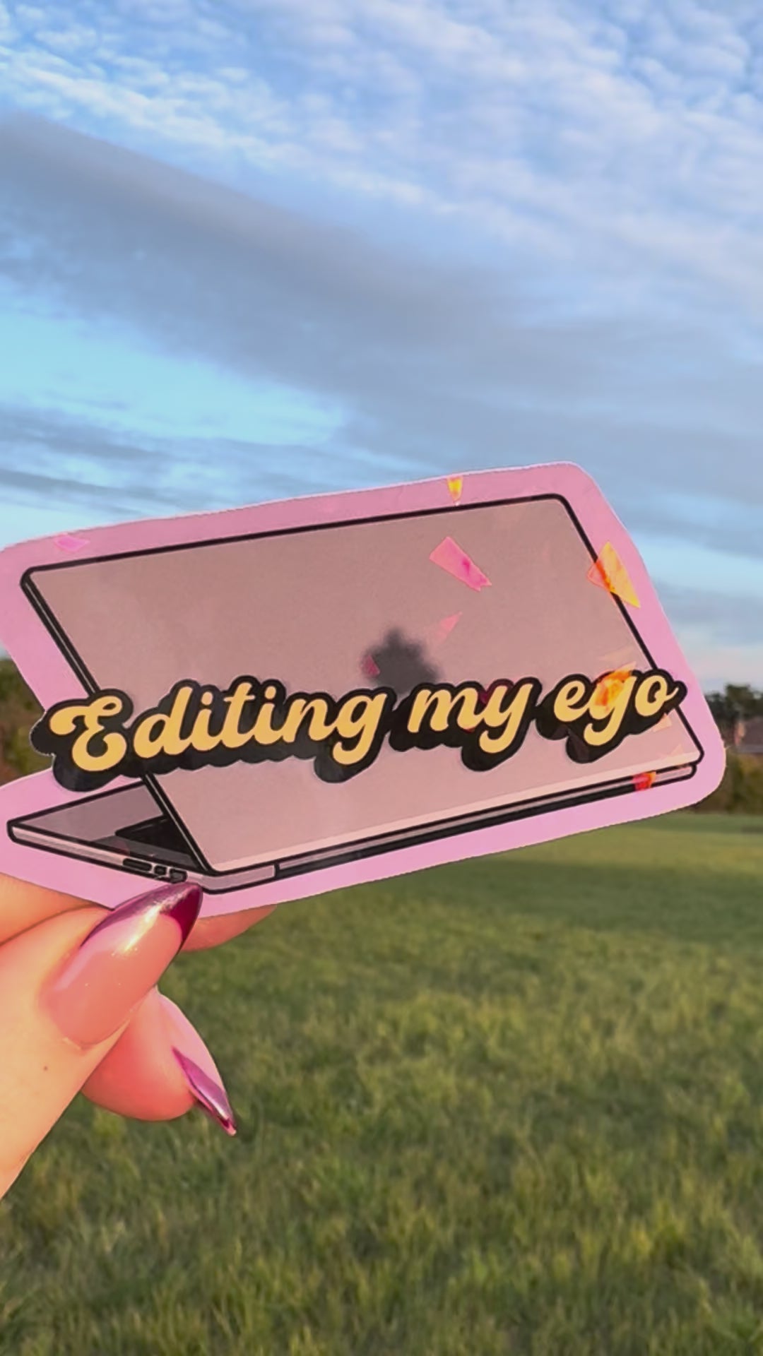 Editing my ego holographic sticker