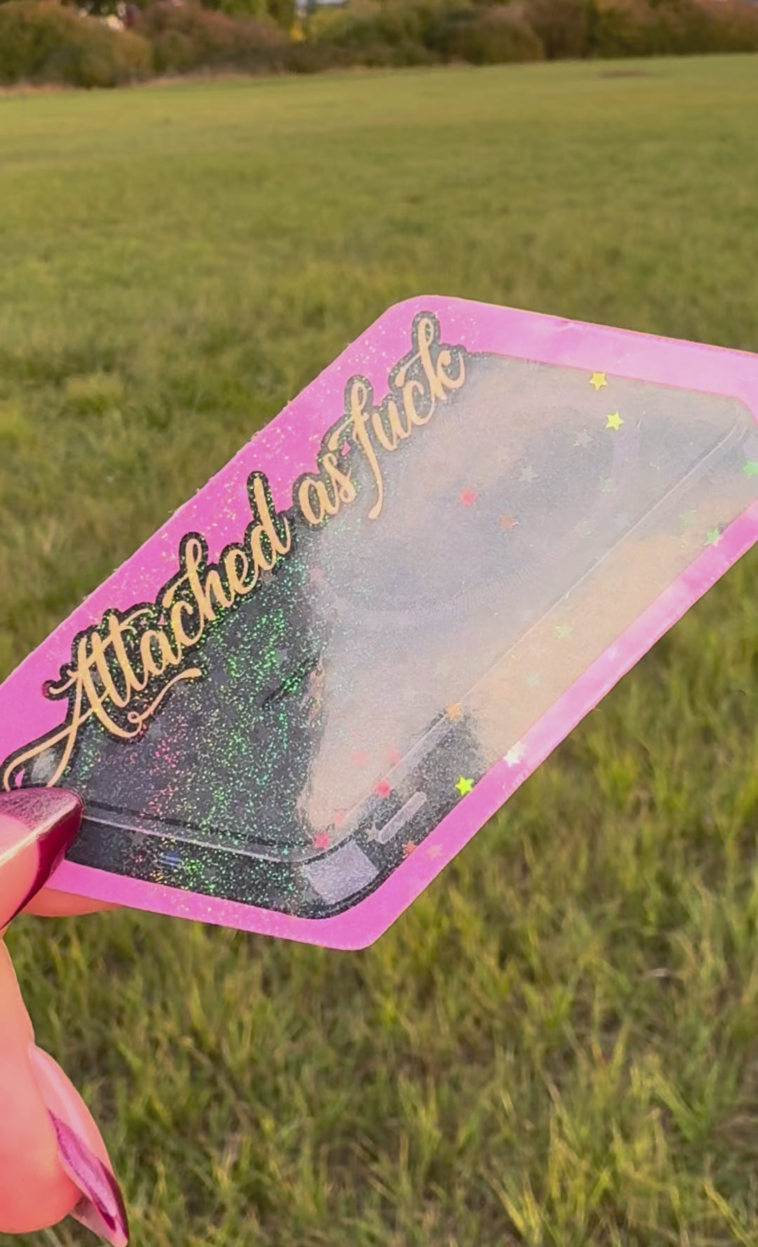 Attached as fuck holographic sticker