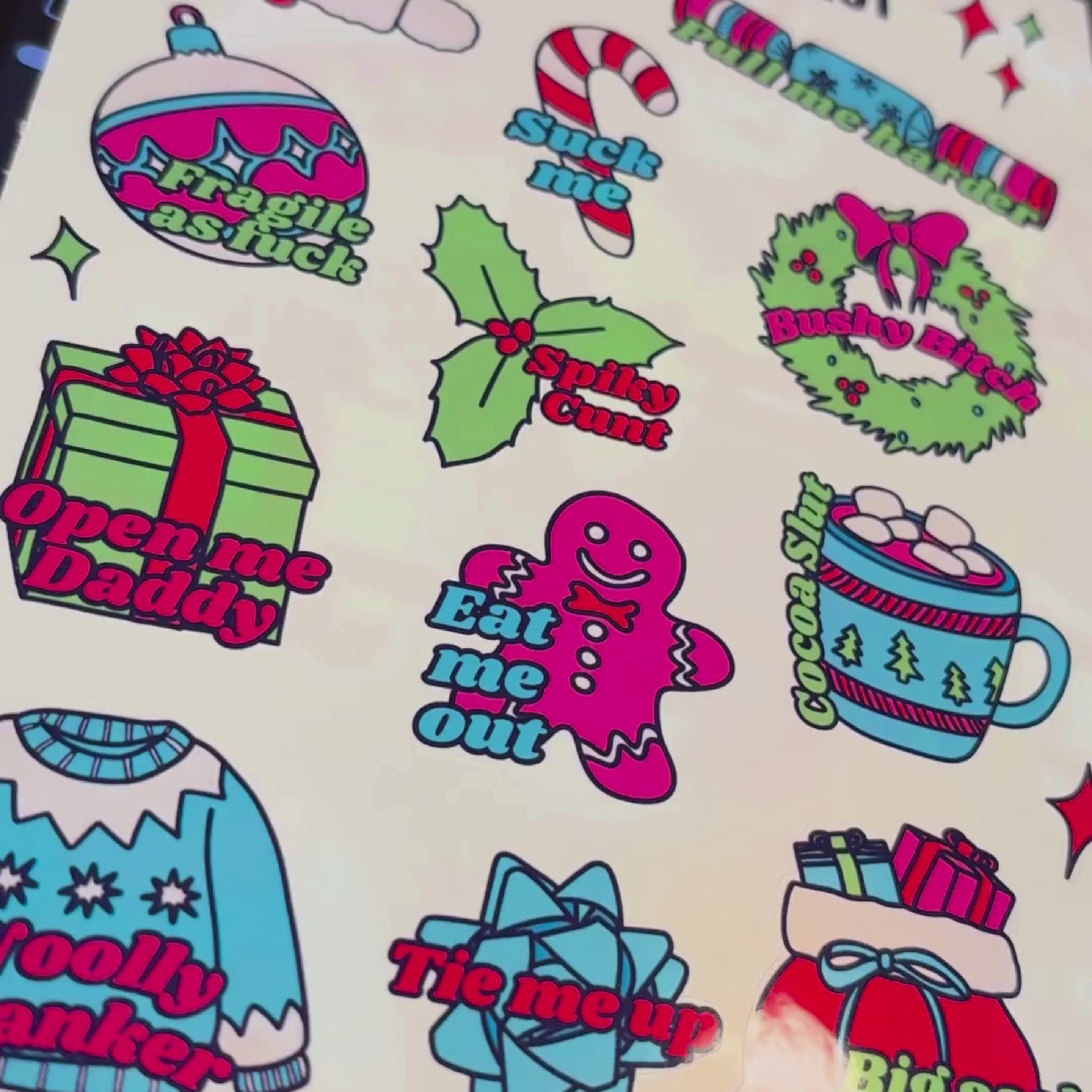 The naughty list Christmas sticker sheet 🎄 Cost of Livvy Special