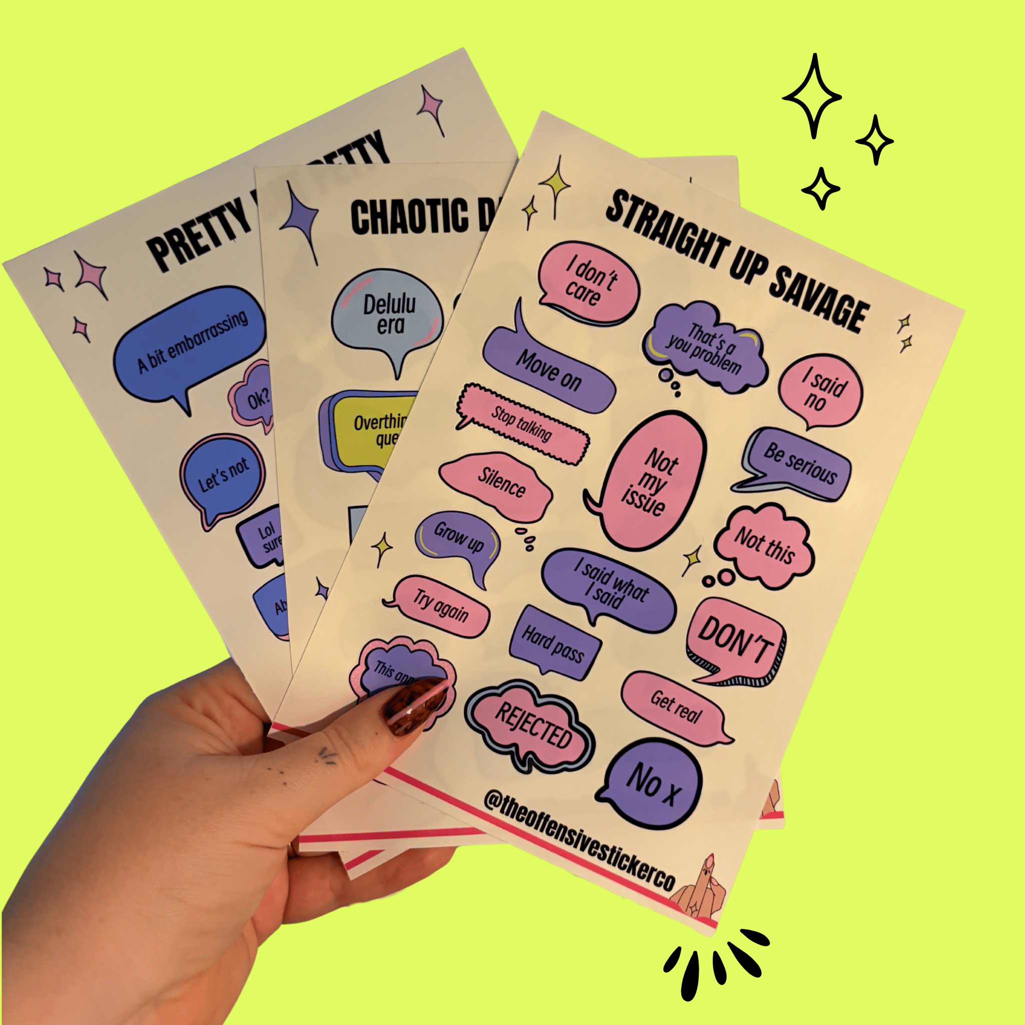 The personality pack 3 sheet sticker bundleJournal Sticker SheetThe Offensive Sticker Co.